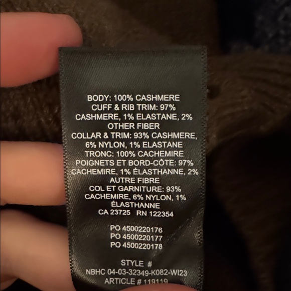 Aritzia Wilfred GUC Cashmere Brown Women's Cropped Cardigan Sweater - Picture 6 of 6